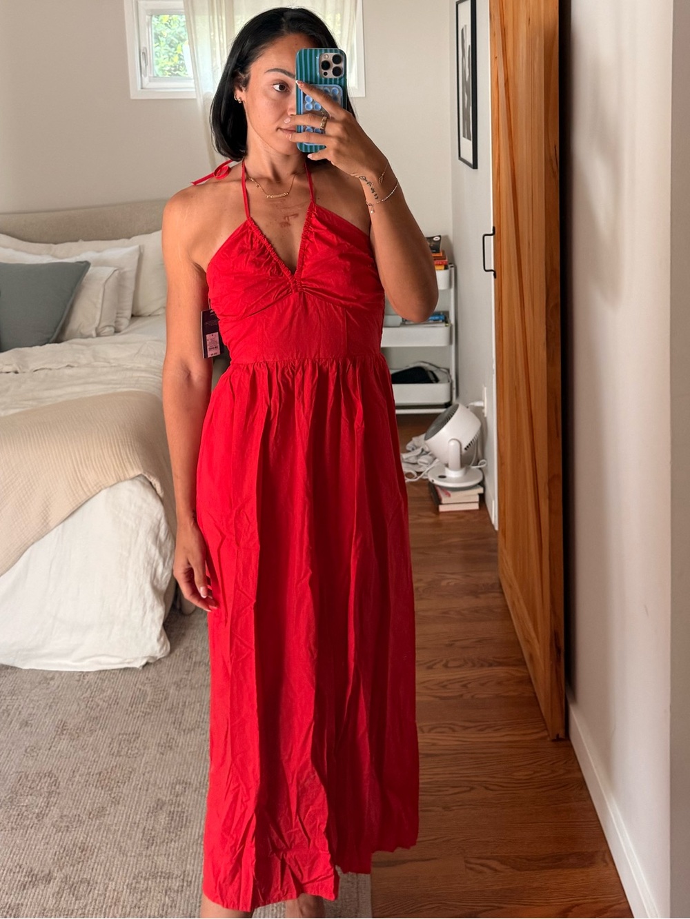 Target Red Strapless-Look Midi Dress